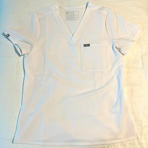 Figs White Catarina White Scrub Top Size Small
